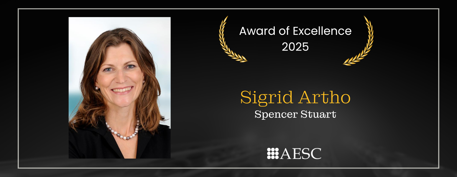 Sigrid Artho honored with AESC Award of Excellence 2025